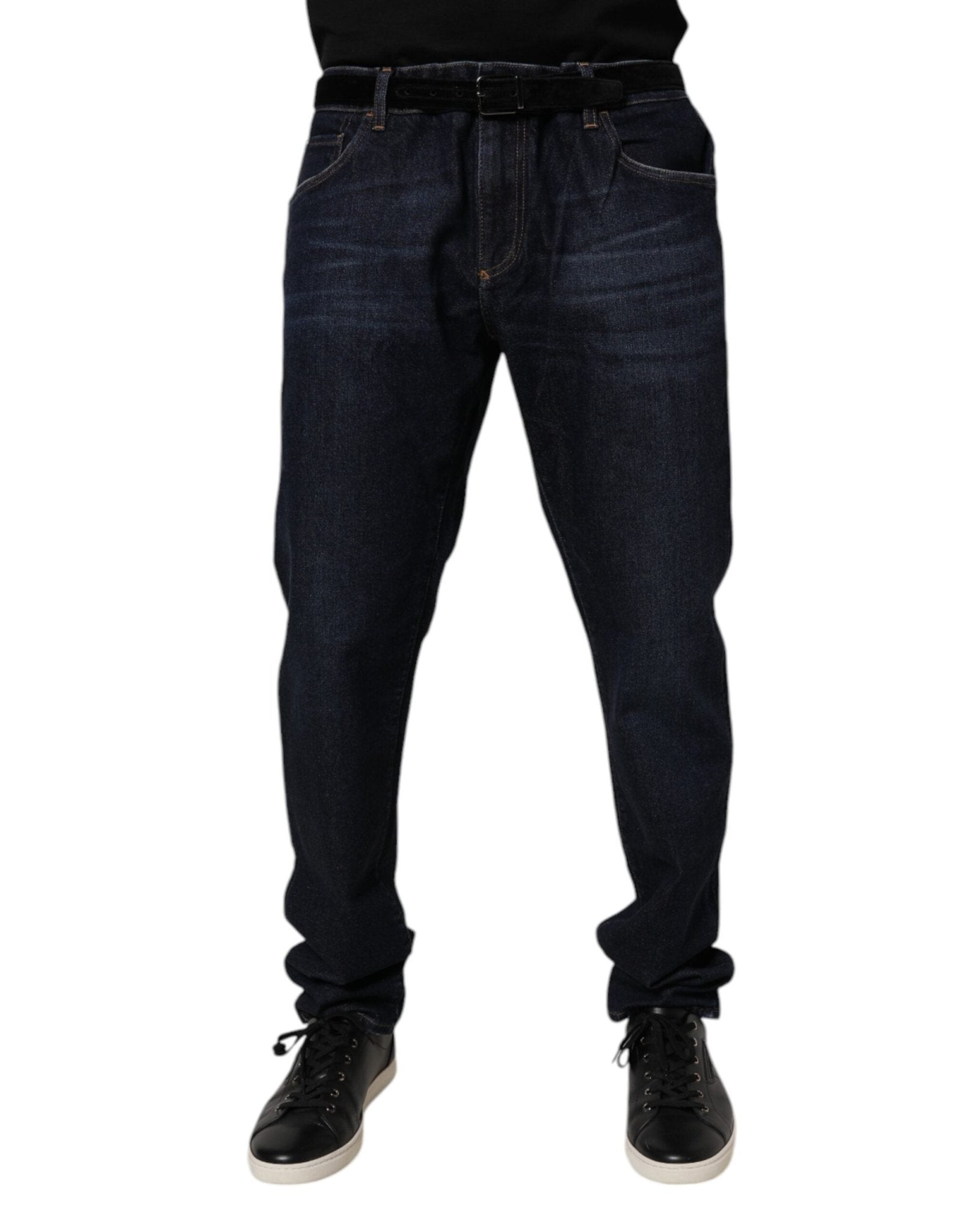 Dolce & Gabbana Dark Blue Cotton Stretch Skinny Denim Jeans – IT44 | XS par Dolce & Gabbana | Disponible sur Sandy Store ByNet