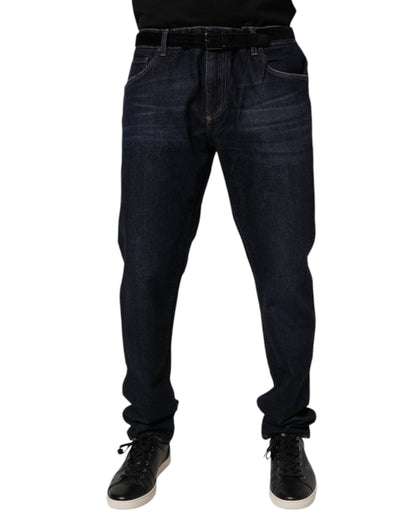 Dolce & Gabbana Dark Blue Cotton Stretch Skinny Denim Jeans – IT44 | XS par Dolce & Gabbana | Disponible sur Sandy Store ByNet
