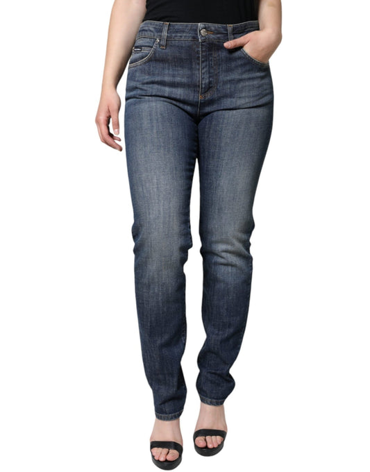 Dolce & Gabbana Dark Blue Cotton Stretch Skinny Denim Jeans – IT40|S par Dolce & Gabbana | Disponible sur Sandy Store ByNet