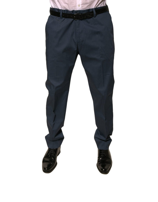 Dolce & Gabbana Dark Blue Cotton Stretch Skinny Men Dress Pants – IT44 | XS par Dolce & Gabbana | Disponible sur Sandy Store ByNet