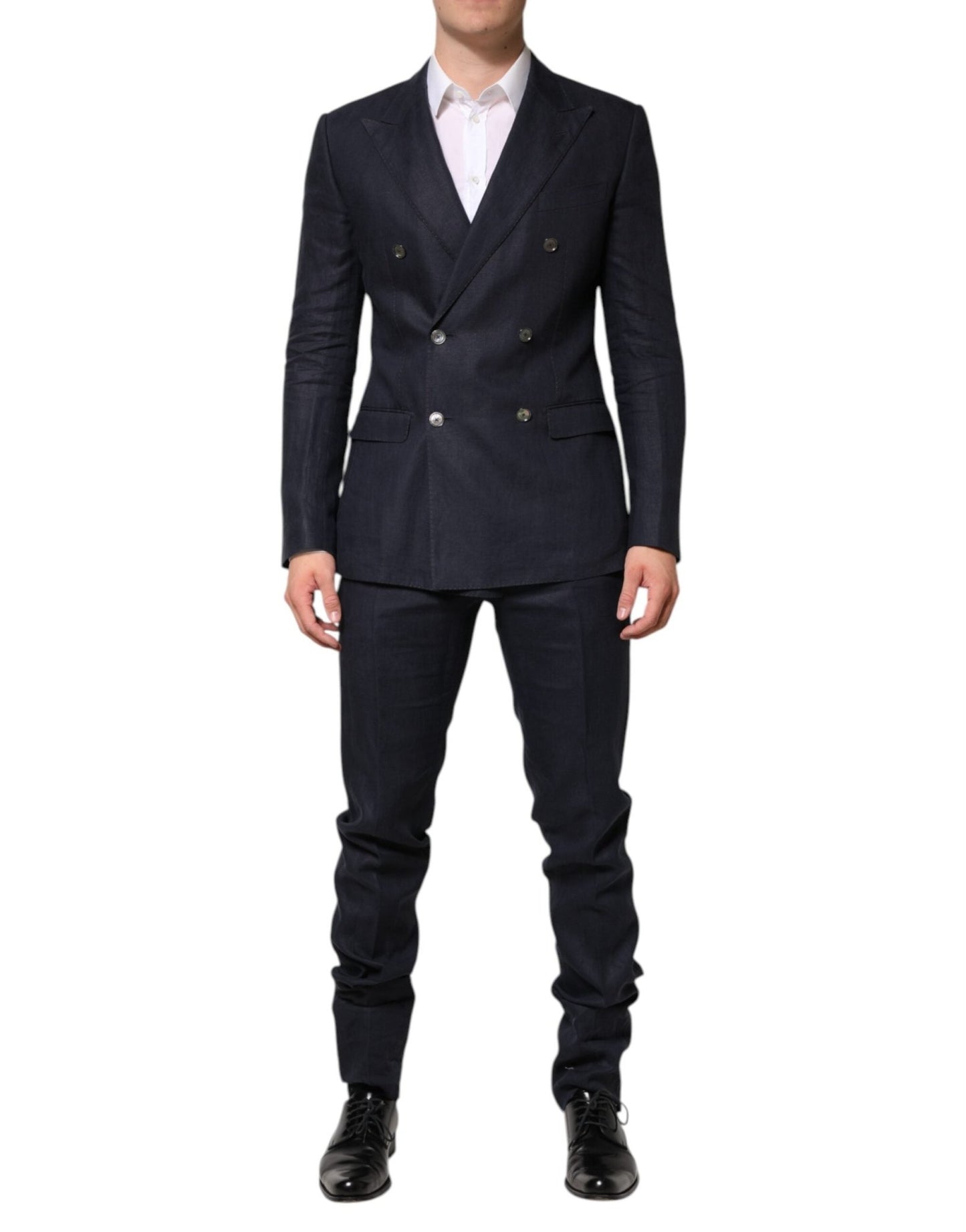 Dolce & Gabbana Dark Blue Double Breasted 2 Piece Suit – IT48 | M par Dolce & Gabbana | Disponible sur Sandy Store ByNet