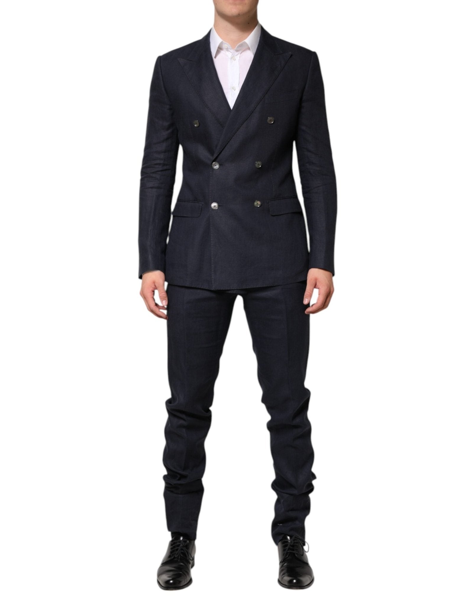 Dolce & Gabbana Dark Blue Double Breasted 2 Piece Suit – IT48 | M par Dolce & Gabbana | Disponible sur Sandy Store ByNet