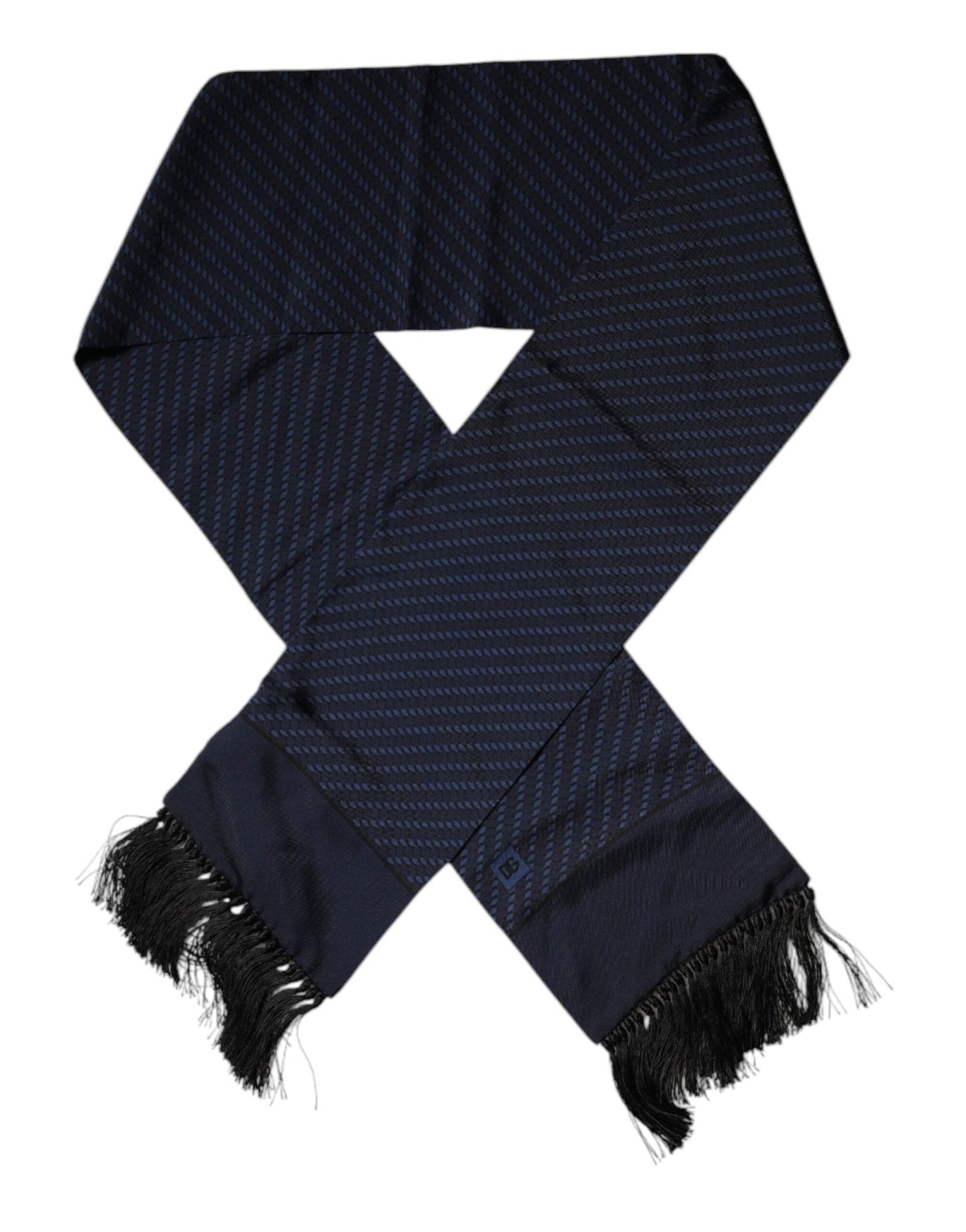 Dolce & Gabbana Dark Blue Fantasy Fringes Neck Wrap Scarf – par Dolce & Gabbana | Disponible sur Sandy Store ByNet