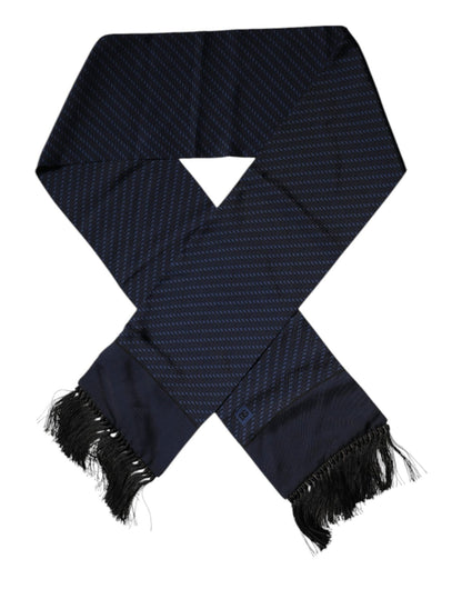Dolce & Gabbana Dark Blue Fantasy Fringes Neck Wrap Scarf – par Dolce & Gabbana | Disponible sur Sandy Store ByNet