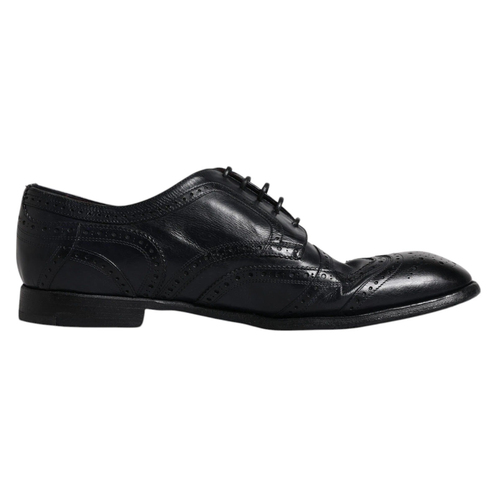 Dolce & Gabbana Dark Blue Leather Derby Wingtip Formal Shoes – EU44/US11 par Dolce & Gabbana | Disponible sur Sandy Store ByNet