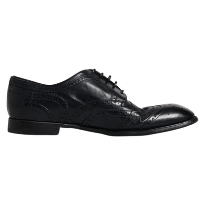 Dolce & Gabbana Dark Blue Leather Derby Wingtip Formal Shoes – EU44/US11 par Dolce & Gabbana | Disponible sur Sandy Store ByNet