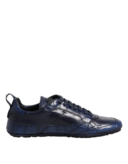 Dolce & Gabbana Dark Blue Leather Low Top Men Sneakers Shoes – EU40/US7 par Dolce & Gabbana | Disponible sur Sandy Store ByNet