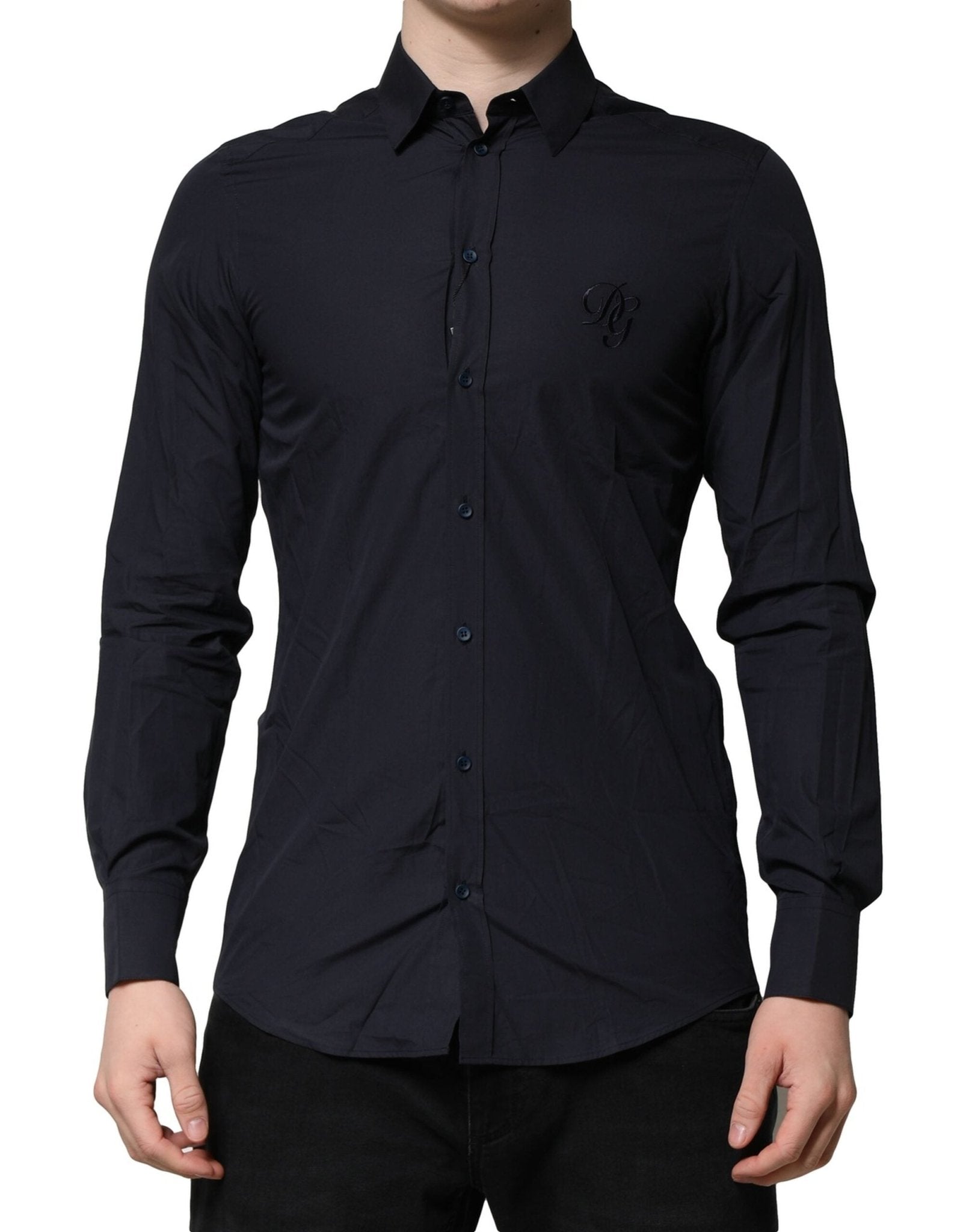 Dolce & Gabbana Dark Blue MARTINI Cotton Dress Formal Shirt – IT38 | XS par Dolce & Gabbana | Disponible sur Sandy Store ByNet