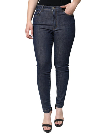 Dolce & Gabbana Dark Blue QUEEN Cotton Skinny Denim Jeans – IT42|M par Dolce & Gabbana | Disponible sur Sandy Store ByNet