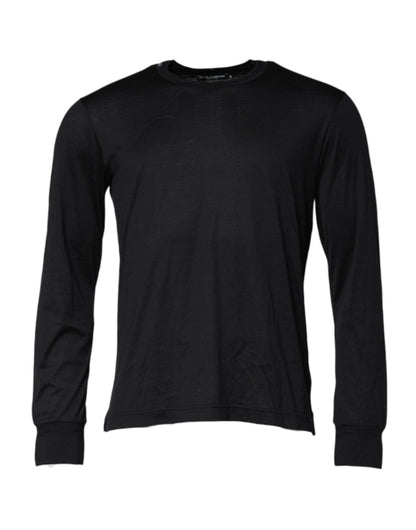 Dolce & Gabbana Dark Blue Silk Crew Neck Men Pullover Sweater – IT44 | XS par Dolce & Gabbana | Disponible sur Sandy Store ByNet