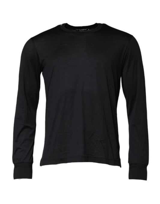Dolce & Gabbana Dark Blue Silk Crew Neck Men Pullover Sweater – IT44 | XS par Dolce & Gabbana | Disponible sur Sandy Store ByNet