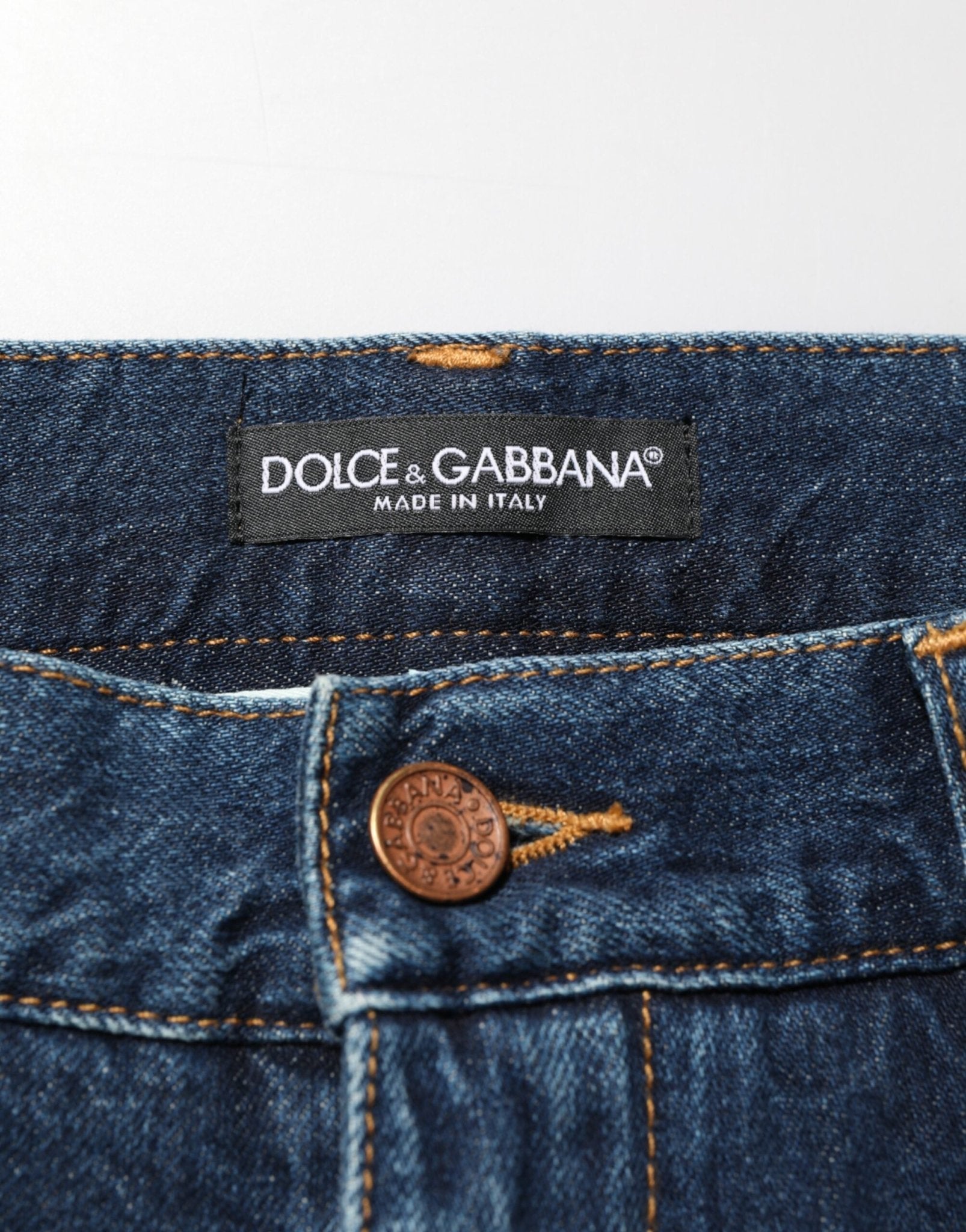 Dolce & Gabbana Dark Blue Washed Cotton Skinny Men Denim Jeans – IT48 | M par Dolce & Gabbana | Disponible sur Sandy Store ByNet