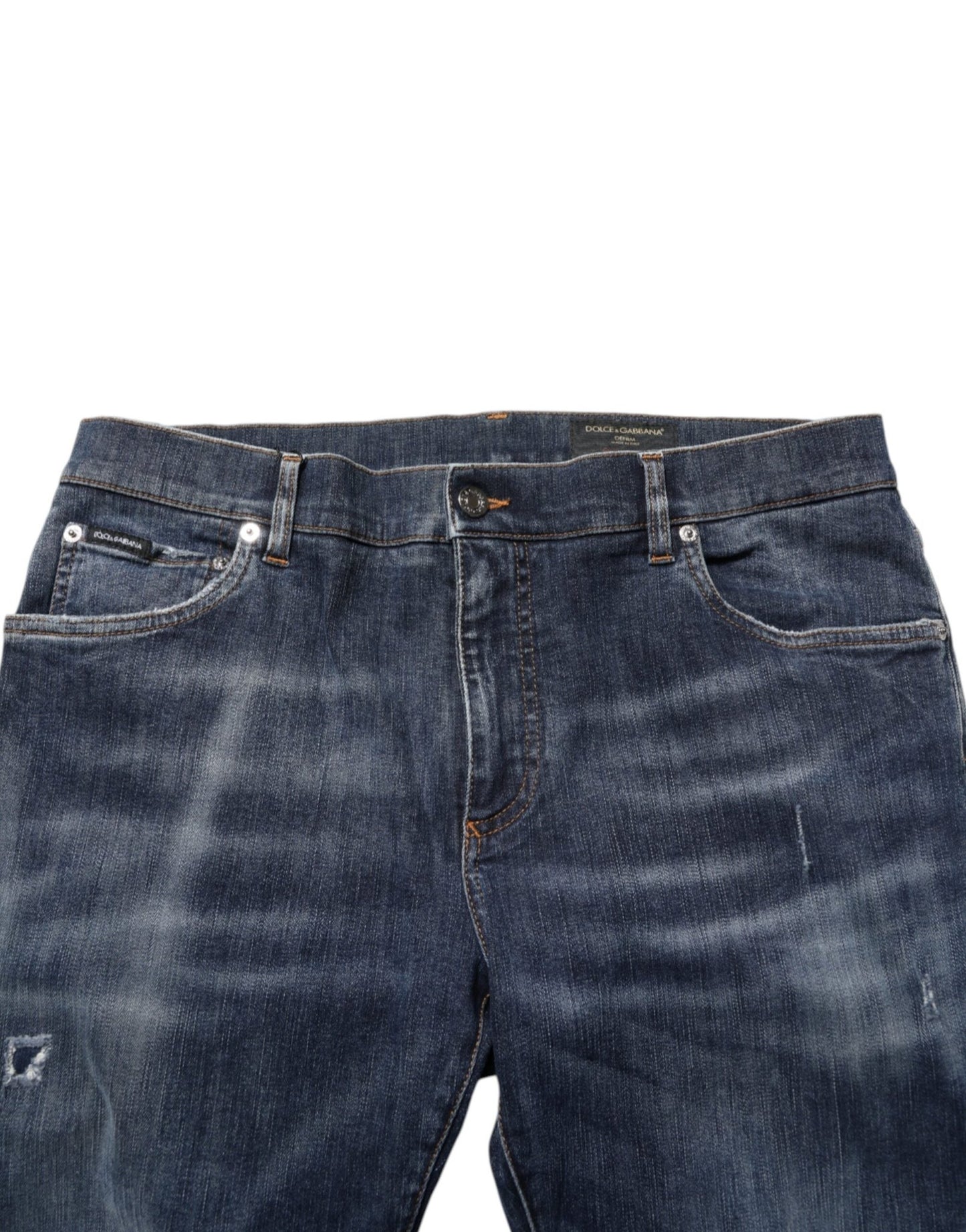 Dolce & Gabbana Dark Blue Washed Running Ripped Denim Jeans – IT58 | XXL par Dolce & Gabbana | Disponible sur Sandy Store ByNet