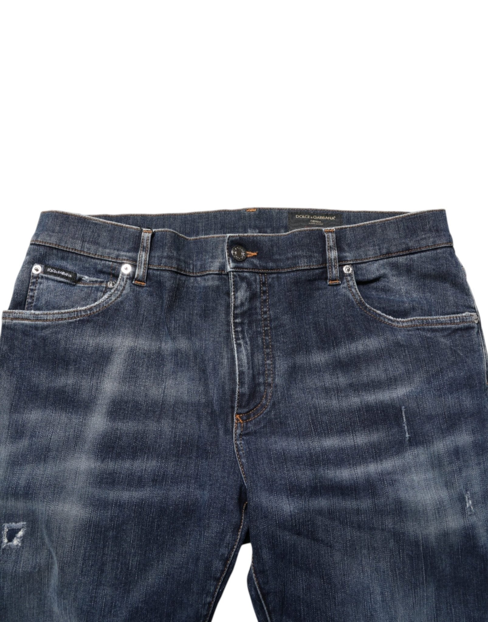 Dolce & Gabbana Dark Blue Washed Running Ripped Denim Jeans – IT58 | XXL par Dolce & Gabbana | Disponible sur Sandy Store ByNet