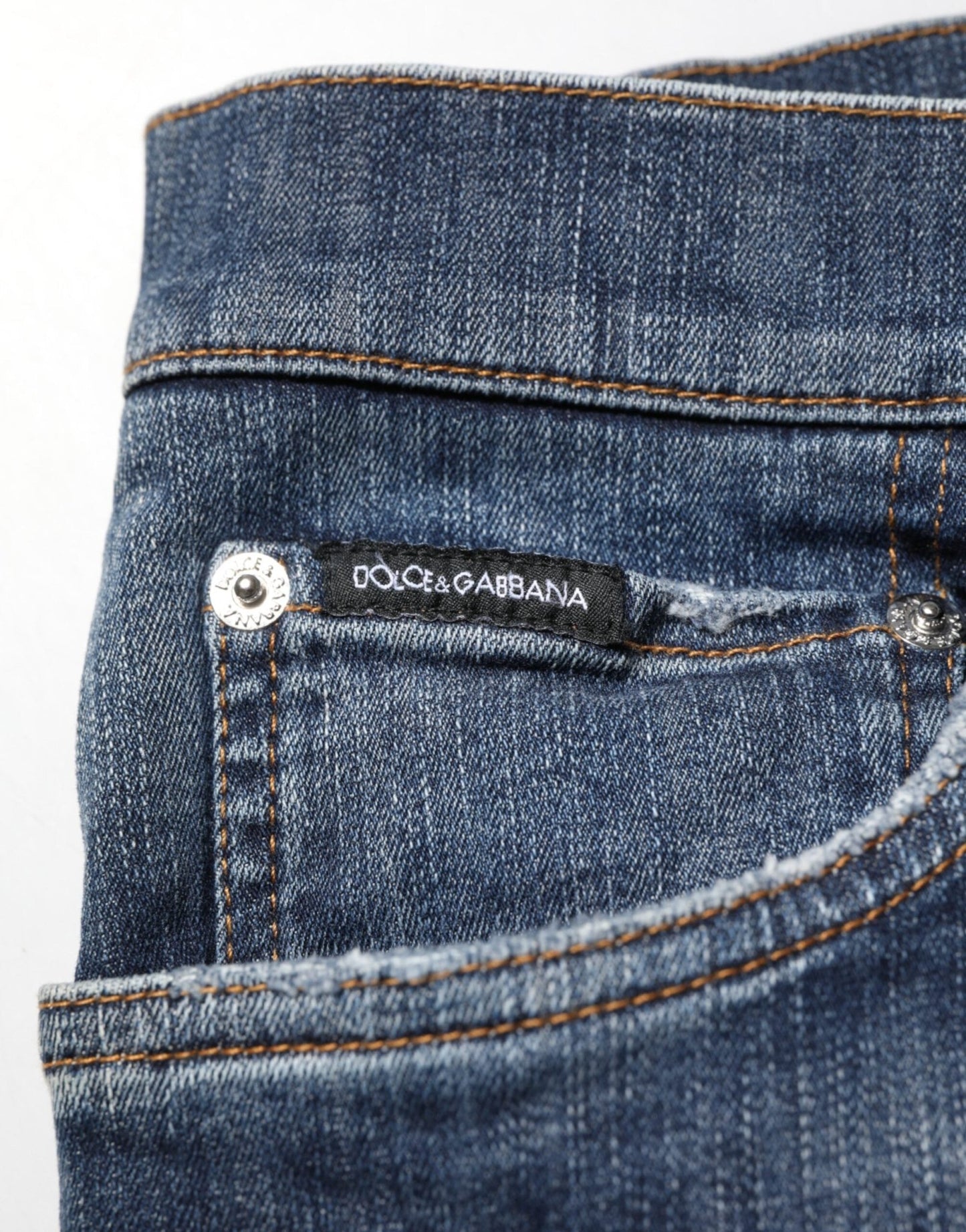 Dolce & Gabbana Dark Blue Washed Running Ripped Denim Jeans – IT58 | XXL par Dolce & Gabbana | Disponible sur Sandy Store ByNet