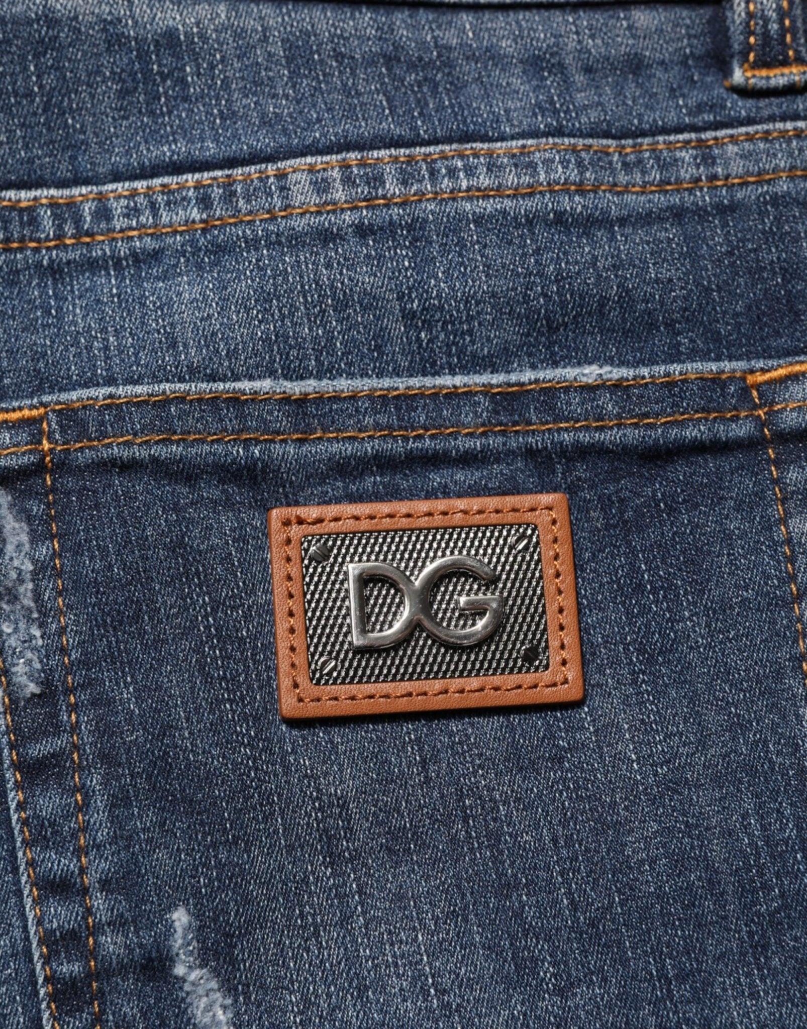 Dolce & Gabbana Dark Blue Washed Running Ripped Denim Jeans – IT58 | XXL par Dolce & Gabbana | Disponible sur Sandy Store ByNet
