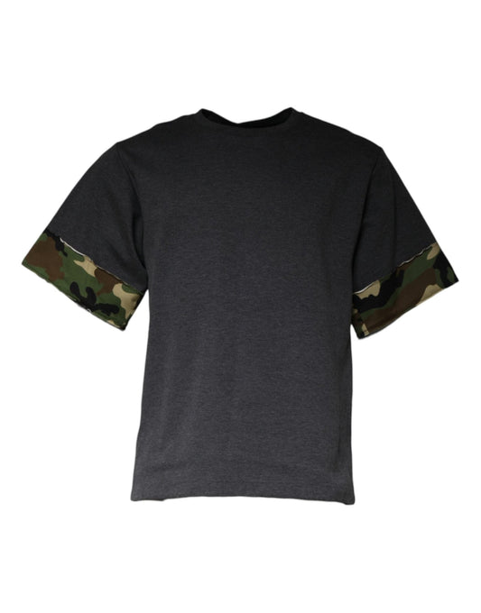 Dolce & Gabbana Dark Gray Camouflage Crew Neck T-shirt – IT46 | S par Dolce & Gabbana | Disponible sur Sandy Store ByNet