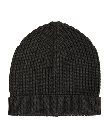 Dolce & Gabbana Dark Gray Cashmere Knit Winter Beanie Hat – par Dolce & Gabbana | Disponible sur Sandy Store ByNet