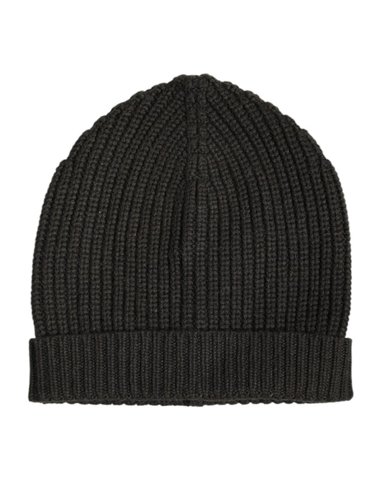 Dolce & Gabbana Dark Gray Cashmere Knit Winter Beanie Hat – par Dolce & Gabbana | Disponible sur Sandy Store ByNet