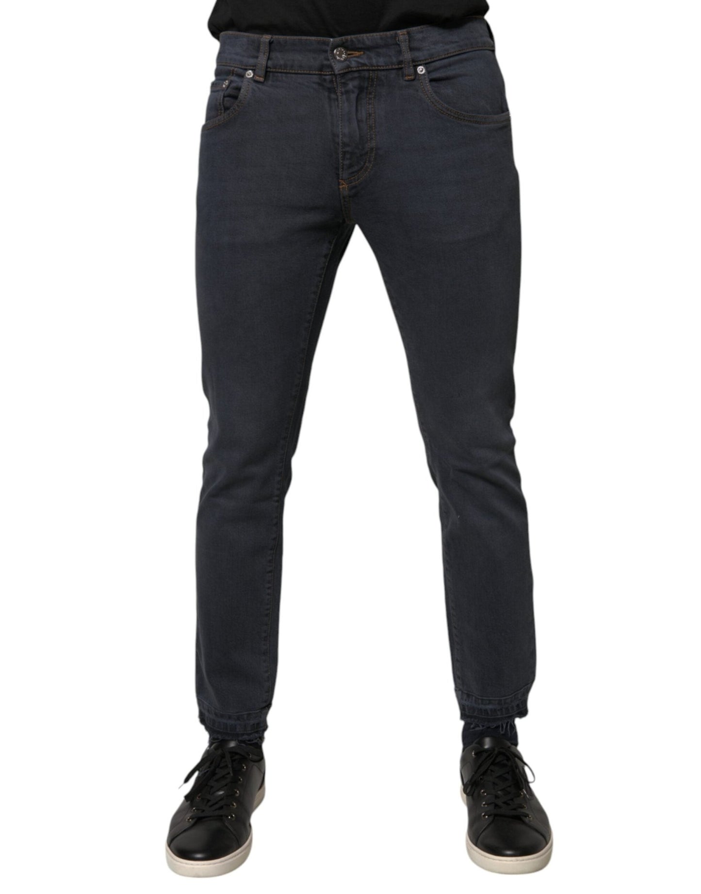Dolce & Gabbana Dark Gray Cotton Skinny Denim Jeans – IT48 | M par Dolce & Gabbana | Disponible sur Sandy Store ByNet