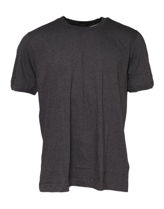 Dolce & Gabbana Dark Gray Crew Neck Short Sleeves T-shirt – IT60 | 3XL par Dolce & Gabbana | Disponible sur Sandy Store ByNet