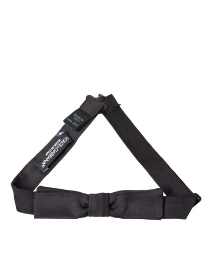 Dolce & Gabbana Dark Gray Silk Adjustable Neck Men Bow Tie – par Dolce & Gabbana | Disponible sur Sandy Store ByNet