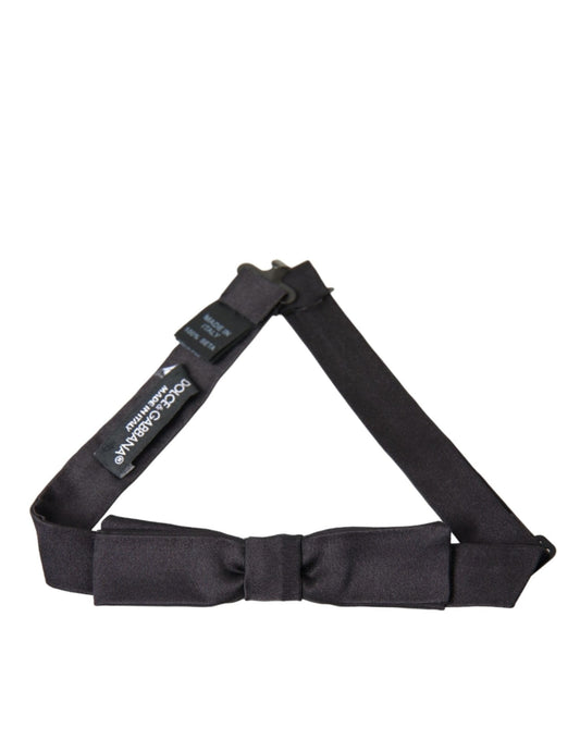 Dolce & Gabbana Dark Gray Silk Adjustable Neck Men Bow Tie – par Dolce & Gabbana | Disponible sur Sandy Store ByNet