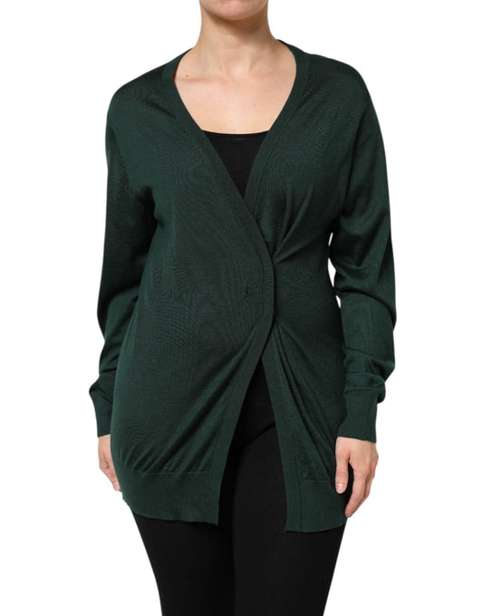 Dolce & Gabbana Dark Green Cashmere Silk Cardigan Sweater – IT44 | L par Dolce & Gabbana | Disponible sur Sandy Store ByNet
