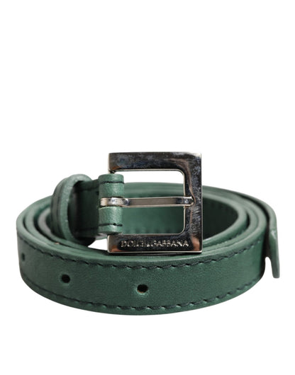 Dolce & Gabbana Dark Green Leather Silver Metal Buckle Belt – 75 cm / 30 Inches par Dolce & Gabbana | Disponible sur Sandy Store ByNet