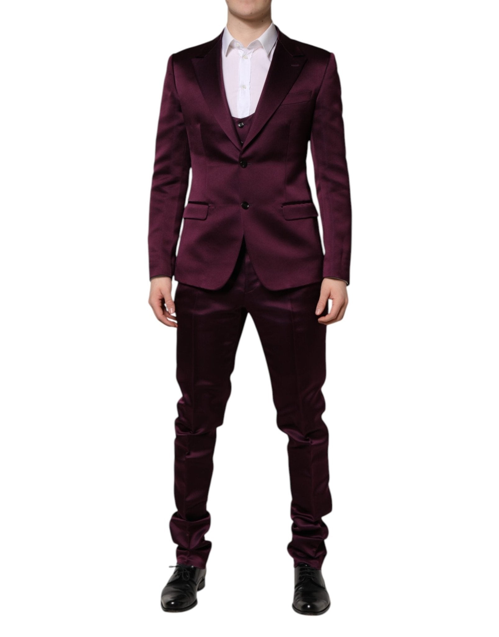 Dolce & Gabbana Dark Purple Silk 3Piece Single Breasted Suit – IT50 | L par Dolce & Gabbana | Disponible sur Sandy Store ByNet