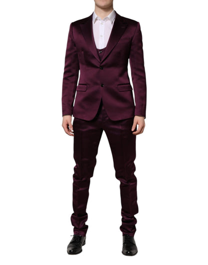 Dolce & Gabbana Dark Purple Silk 3Piece Single Breasted Suit – IT50 | L par Dolce & Gabbana | Disponible sur Sandy Store ByNet