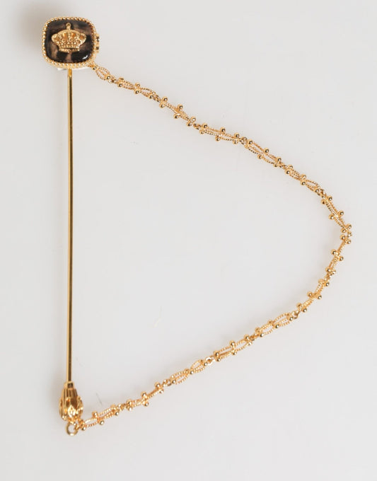 Dolce & Gabbana DG Crown Gold Chain Mens Accessories Brooch Lapel Pin – par Dolce & Gabbana | Disponible sur Sandy Store ByNet
