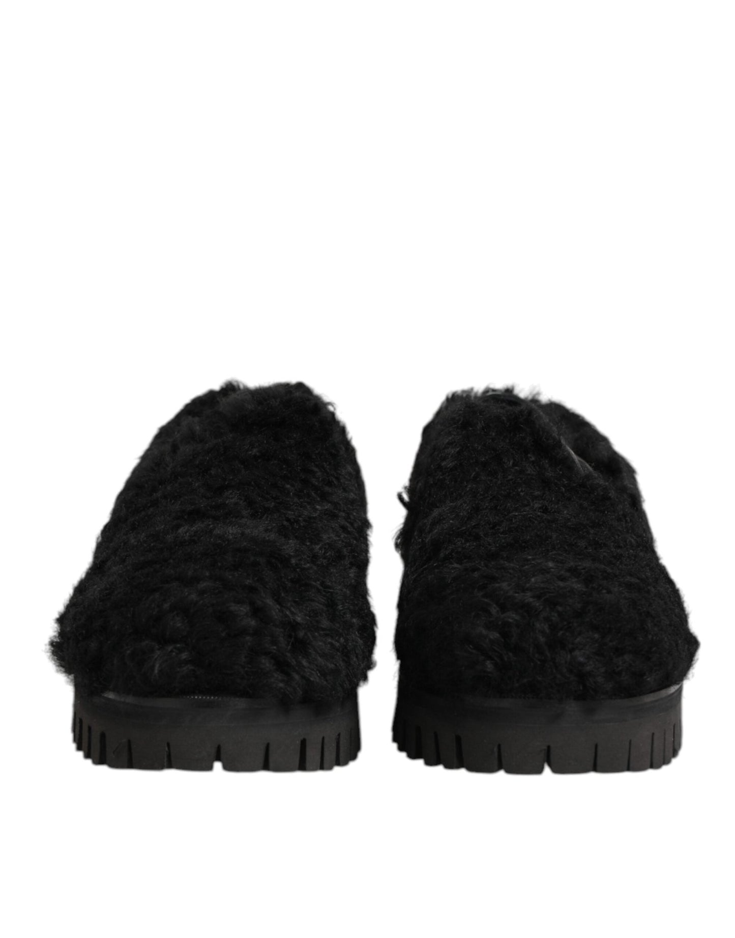Dolce & Gabbana Dress Black Fur Leather Slippers Men Shoes – EU40/US7 par Dolce & Gabbana | Disponible sur Sandy Store ByNet