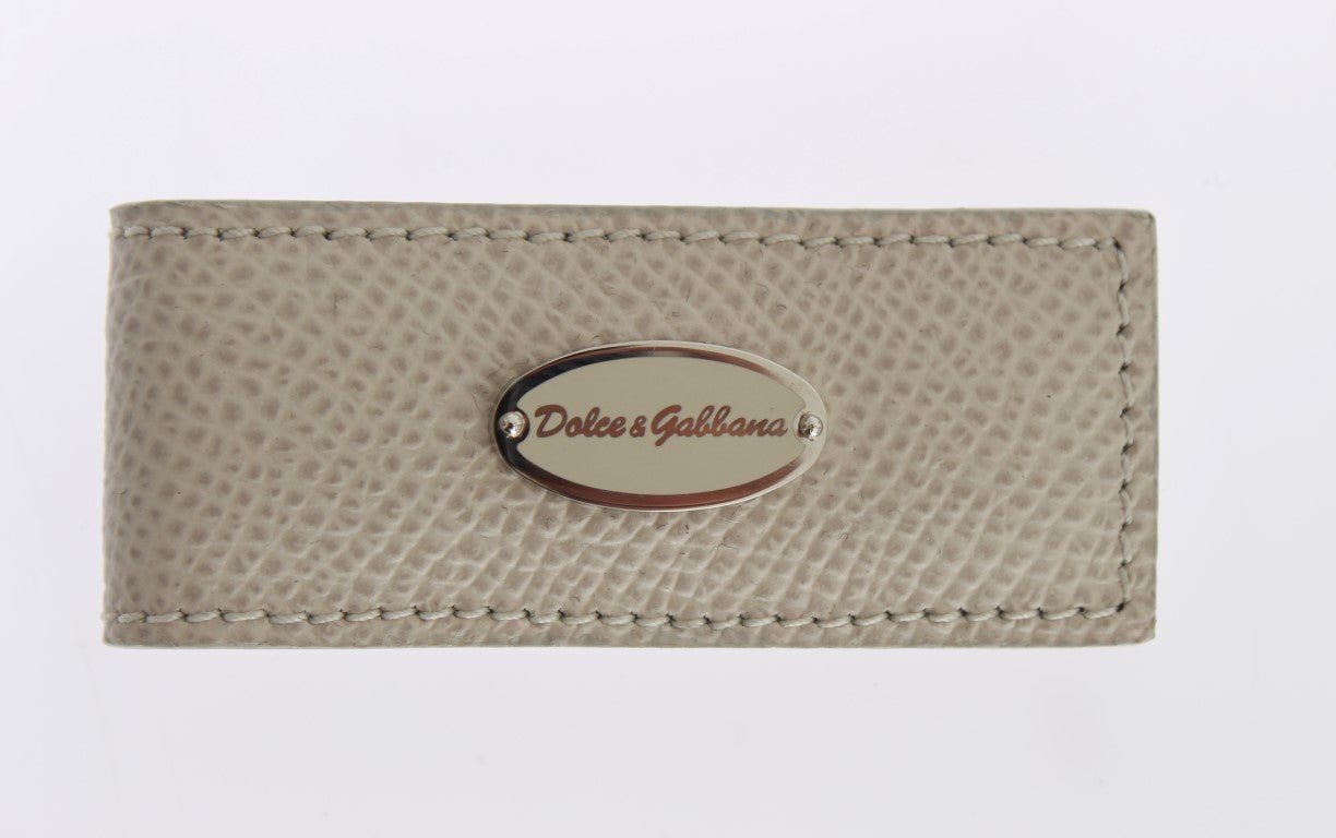 Dolce & Gabbana Elegant Beige Leather Money Clip - Sandy Store ByNet