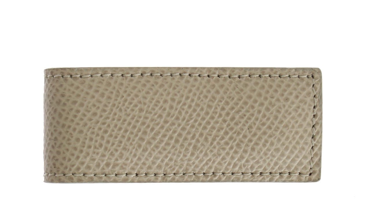 Dolce & Gabbana Elegant Beige Leather Money Clip - Sandy Store ByNet