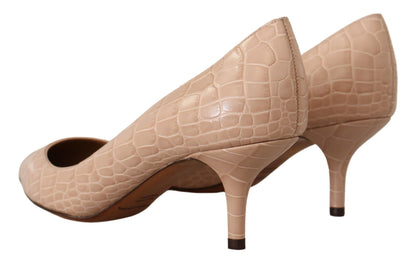 Dolce & Gabbana Elegant Beige Leather Pumps - Sandy Store ByNet