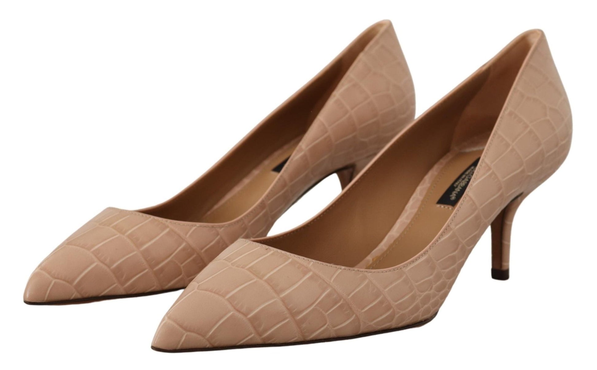 Dolce & Gabbana Elegant Beige Leather Pumps - Sandy Store ByNet
