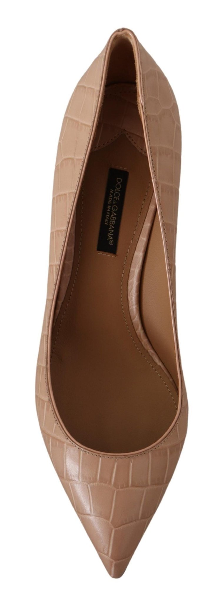 Dolce & Gabbana Elegant Beige Leather Pumps - Sandy Store ByNet