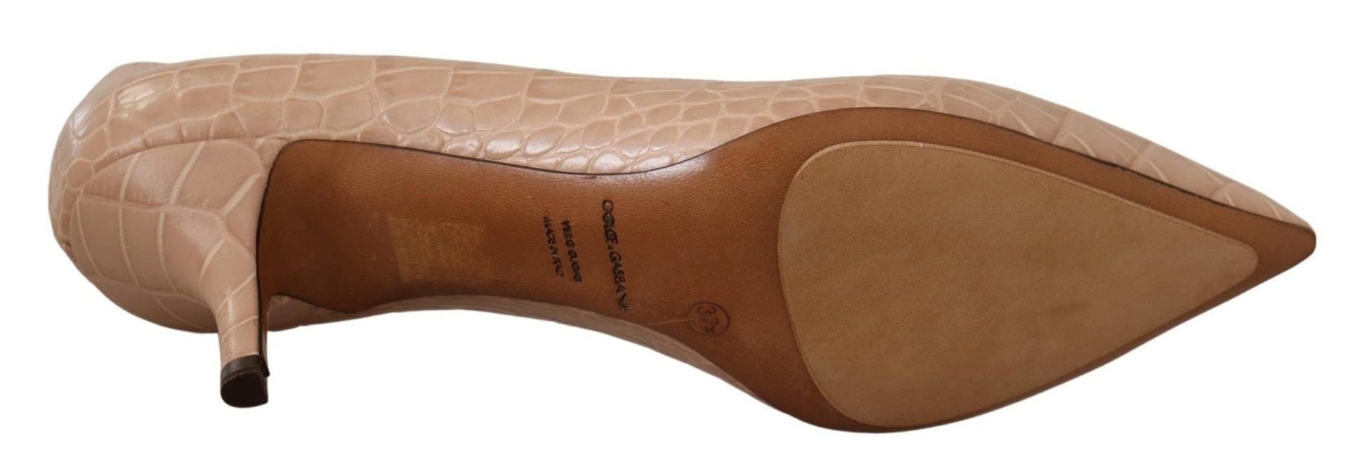 Dolce & Gabbana Elegant Beige Leather Pumps - Sandy Store ByNet
