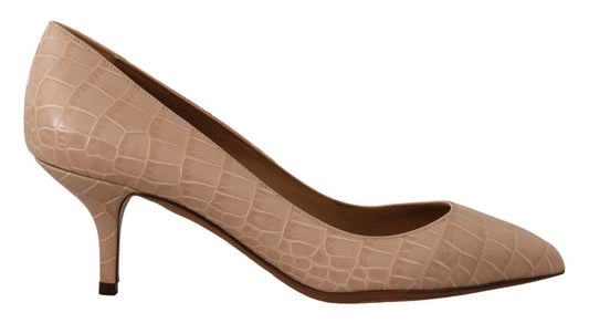 Dolce & Gabbana Elegant Beige Leather Pumps - Sandy Store ByNet