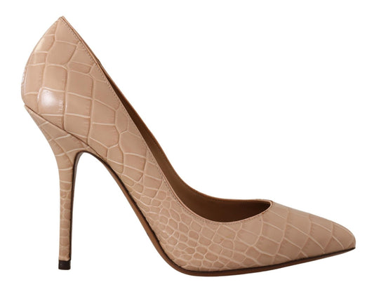 Dolce & Gabbana Elegant Beige Nude Leather Pumps - Sandy Store ByNet
