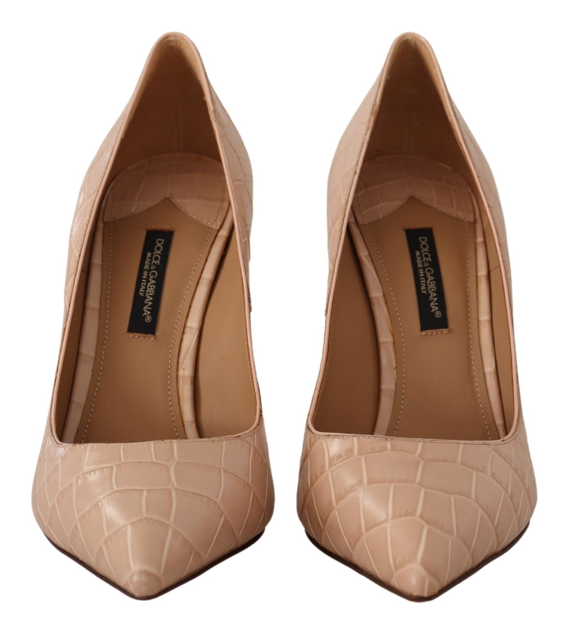 Dolce & Gabbana Elegant Beige Nude Leather Pumps - Sandy Store ByNet