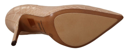 Dolce & Gabbana Elegant Beige Nude Leather Pumps - Sandy Store ByNet
