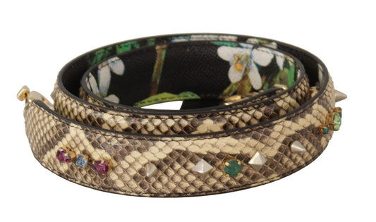 Dolce & Gabbana Elegant Beige Python Leather Shoulder Strap - Sandy Store ByNet