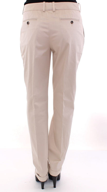 Dolce & Gabbana Elegant Beige Regular Fit Cotton Pants - Sandy Store ByNet