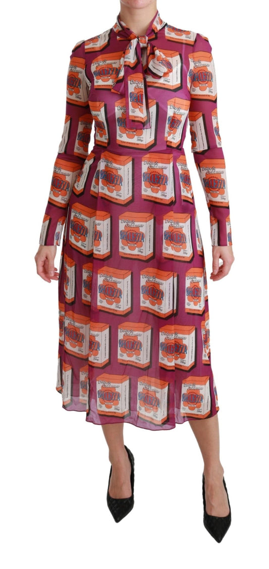 Dolce & Gabbana Elegant Bellezza Print Silk Maxi Dress - Sandy Store ByNet