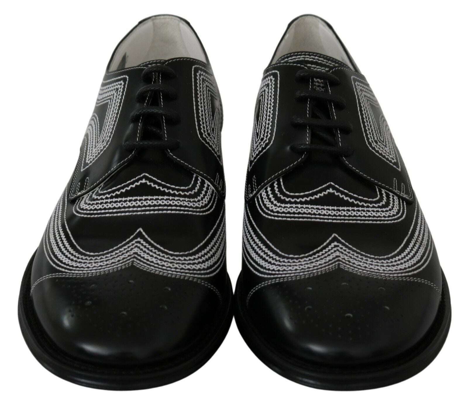 Dolce & Gabbana Elegant Black and White Derby Shoes - Sandy Store ByNet
