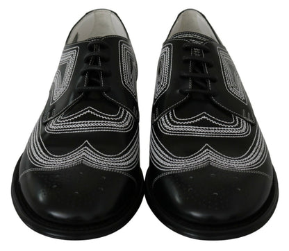 Dolce & Gabbana Elegant Black and White Derby Shoes - Sandy Store ByNet