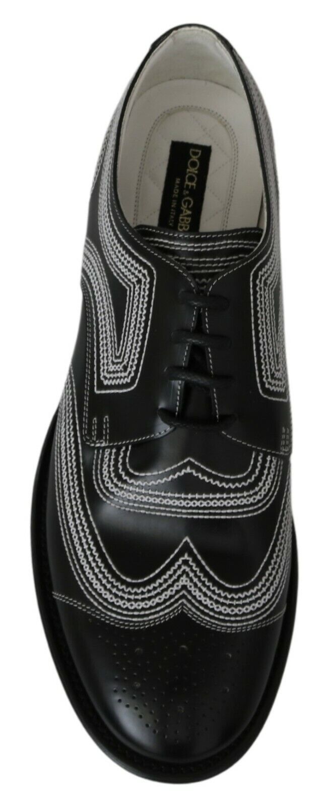 Dolce & Gabbana Elegant Black and White Derby Shoes - Sandy Store ByNet