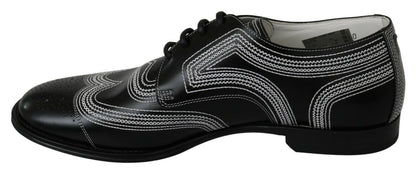 Dolce & Gabbana Elegant Black and White Derby Shoes - Sandy Store ByNet